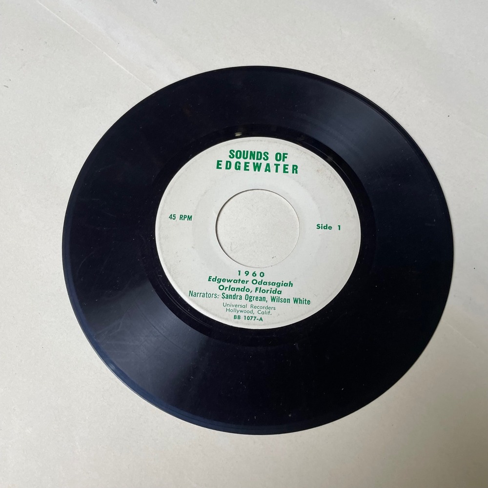 Sounds of Edgewater 1960 45 RPM‎ Vinyl Record Edgewater Odasagiah Orlando FL